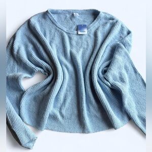 Abound Light Blue Textured Sweater